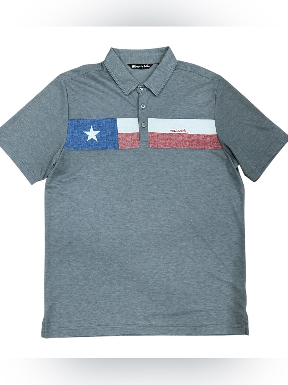 Travis Mathew Texas Flag Gray Polo, Men’s Large